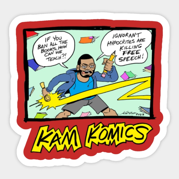 Kam Komics support tshirt_banned books Sticker by Kam Komics 